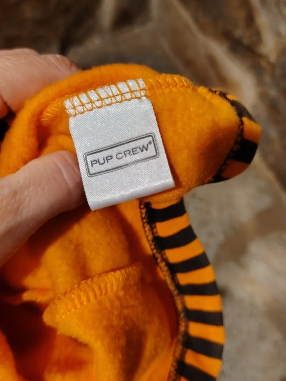 Pup Crew Mommy's Little Monster Dog's Hoodie Size Medium Orange Black Sweatshirt